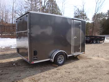 Integrity True Line V Nose 7'X12' Single Axle W/ Brakes Gvwr 3500#, Ramp Door, Charcoal