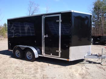 Integrity True Line V Nose 7'X 14' Tandem Axle , Gvwr 7700#, Ramp Door, Black, Has A Few Scratches